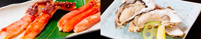 品は新鮮な海鮮を揃えています